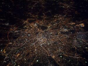 Umjetnička fotografija Aerial view of Brussels at night, urbancow, (40 x 30 cm)