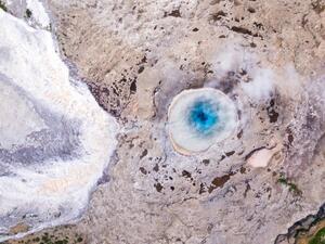 Fotografija Aerial overhead view of geyser, Geysir, Iceland, Matteo Colombo, (40 x 30 cm)
