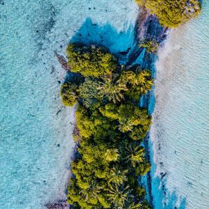 Umjetnička fotografija Aerial shot of tropical island, Maldives, graphixel, (40 x 40 cm)