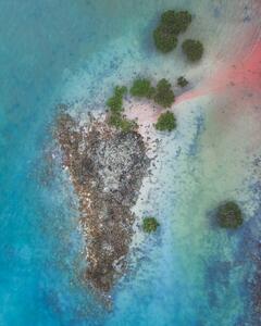 Fotografija Aerial shot of tropical island, Broome, Australia, Abstract Aerial Art, (30 x 40 cm)