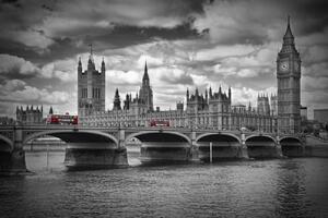 Fotografija LONDON Westminster Bridge & Red Buses, Melanie Viola, (40 x 26.7 cm)