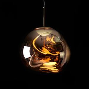 Tom Dixon LED viseća lampa Melt Mini, Ø 28 cm, zlatna, prigušiva, Zlato / mjed, Dnevni boravak/blagovaonica, Plastika