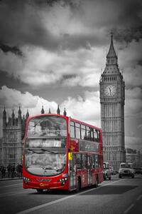 Umjetnička fotografija LONDON Houses Of Parliament & Red Bus, Melanie Viola, (26.7 x 40 cm)