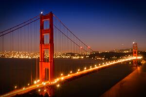 Umjetnička fotografija Evening Cityscape of Golden Gate Bridge, Melanie Viola, (40 x 26.7 cm)