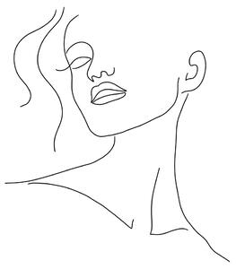 Ilustracija Minimal woman face line art, Veronika Boulová, (26.7 x 40 cm)