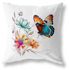 Butterfly's Floral Journey Ukrasni Jastuk