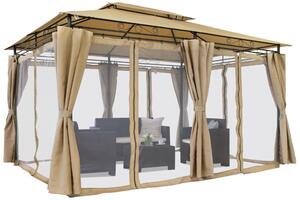 Ibiza vrtni paviljon 3x4m krem s mrežom protiv komaraca Garden Point