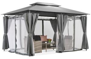 Ibiza vrtni paviljon 3x4m antracit s Garden Point komarnikom