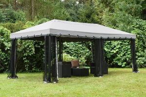 Sivi vrtni paviljon s mrežom protiv komaraca Valencia 3x6 m Garden Point