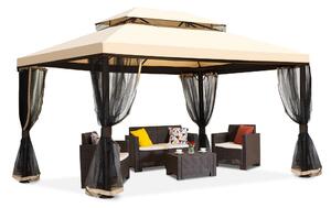 Krem vrtni paviljon s mrežom protiv komaraca Valencia 4x4 m Garden Point