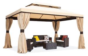 Krem vrtni paviljon sa zavjesama Valencia 3x4m Garden Point