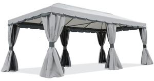 Vrtni paviljon s mrežom protiv komaraca i zavjesama Valencia 3x6m sivi Garden Point