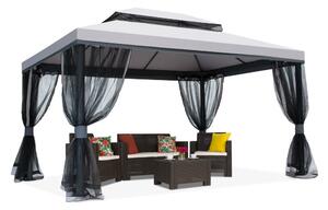 Sivi vrtni paviljon s mrežom protiv komaraca Valencia 4x4 m Garden Point