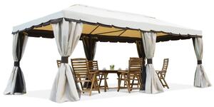 Vrtni paviljon s mrežom protiv komaraca i zavjesama Valencia 3x6m krem Garden Point