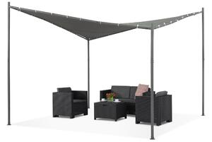 Antracit terasa pergola Majorca 3,5 x 3,5 m Garden Point