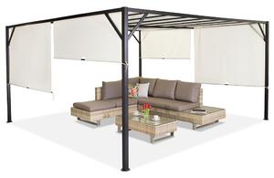Santorini metalna terasa pergola 4 x 4 m krem Garden Point