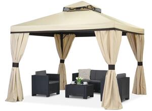 Krem vrtni paviljon sa zavjesama Valencia 3x3m Garden Point