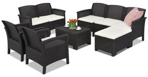 Technorattan lounge garnitura Venezia Relax Corner 8 Bica smeđa