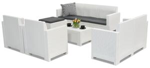 Nebraska Relax Corner 8 garnitura za dnevni boravak od tehnoratana, bijela Bica