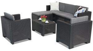 Technorattan lounge garnitura Colorado Relax Corner 6 antracit Bica