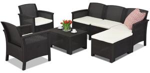 Technorattan lounge garnitura Venezia Relax Corner 6 Bica smeđa