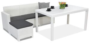 Nebraska Relax Corner 4 garnitura za dnevni boravak od tehnoratana, bijela Bica