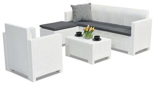 Nebraska Relax Corner 5 garnitura za dnevni boravak od tehnoratana, bijela Bica