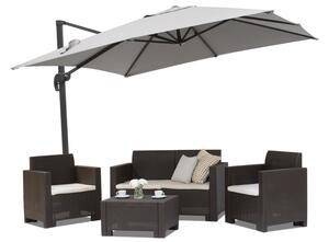 Vrtni suncobran Siena 2,5x2,5m sivi Garden Point