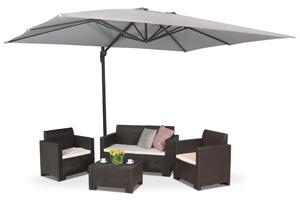 Sivi vrtni suncobran Siena 3x4m Garden Point