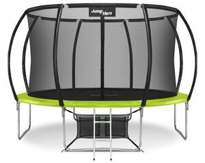 Premium vrtni trampolin s unutarnjom mrežom 366 cm Jump Hero 12FT zeleni