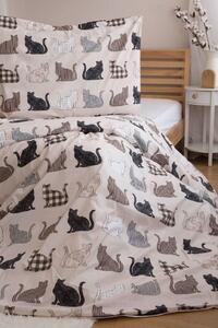 Posteljina od Renforcé pamuka PATTERNED CATS bež boje Dimenzije posteljine: 2 kom 70 x 90 cm | 200 x 220 cm