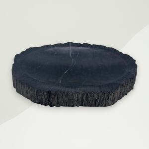 Moderna posuda za sapun, crno okamenjeno drvo, 14,5x9