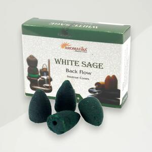 White Sage Backflow Mirisni Čunjići, 120g, green