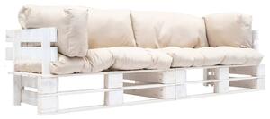 VidaXL 2-dijelni vrtni set sofa od paleta s jastucima boje pijeska