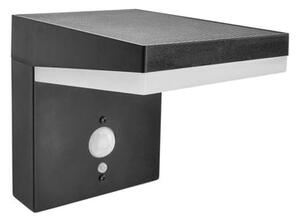 Emos VEREA LED solarna zidna svjetiljka, senzor pokreta, crna, 4.4W, 3000K, IP44, 130mm