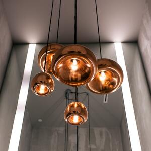 Tom Dixon LED viseća svjetiljka Void mini, bakrena, prigušiva, Bakar, Dnevni boravak/blagovaonica, Bakar