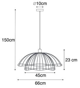 Dizajn viseća svjetiljka crna 60 cm - Pua