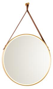Moderno kupaonsko ogledalo zlatno s LED diodom i prigušivačem na dodir - Pien