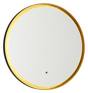Kupaonsko ogledalo crno sa zlatom uklj. LED i prigušivač na dodir - Pim