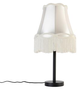 Klasična stolna lampa crna s granny sjenilom krem 30 cm - Simplo