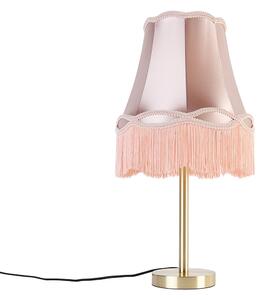 Klasična stolna lampa od mesinga sa bakinim sjenilom roza 30 cm - Simplo