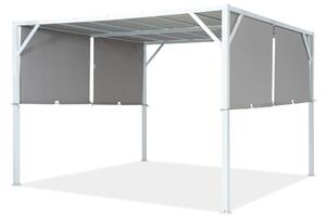 Metalowa pergola tarasowa Santorini 3 x 3 m biało-antracytowa Garden Point