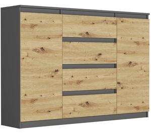 Prostrana komoda R-140-S4 - razne verzije boja antracit mix artisan