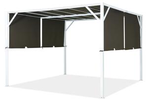 Santorini metalna terasa pergola 3 x 3 m bijela i smeđa Garden Point