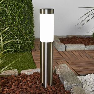 Lindby LED solarna lampa Aleeza, 61 cm, nehrđajući čelik, šiljak za tlo, Metalik, Nehrđajući čelik