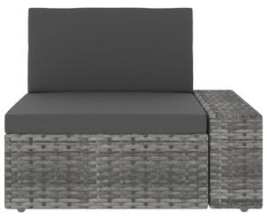 VidaXL Modularna kutna sofa od poliratana s lijevim naslonom siva