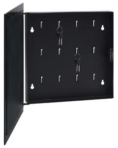 VidaXL Kutija za ključeve s magnetnom pločom crna 35 x 35 x 5,5 cm