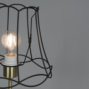 Retro stolna svjetiljka mesing s Granny okvirom crna 25 cm - Kaso
