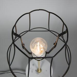 Retro stolna svjetiljka mesing s Granny okvirom crna 25 cm - Kaso