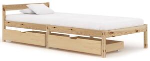 VidaXL Okvir za krevet s 2 ladice 100 x 200 cm od masivne borovine